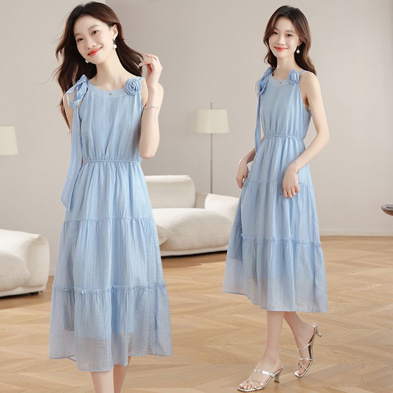 French Style Halter Sleeveless Dress